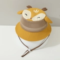 Dettaglio del cappello da giraffa per bambini con tessuto a rete e cinturino regolabile - Giallo