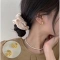 Orecchini a cerchio dorati a spirale eleganti in stile vintage francese minimale - Cerchio Intrecciato Oro