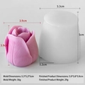 Rose flower silicone mold set for candles and soaps with detailed size dimensions - Tulip F443
