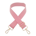 Verstellbarer rosa-weiß gestreifter Taschengurt aus Polyester mit goldenem Metallhaken - Silberverschluss / B5 Pfirsichrosa