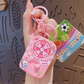 Portachiavi gatto rosa con ruota girevole sportiva e scheda decorativa party - Rosa