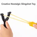 Classic nostalgic slingshot toy with high-elasticity yellow rubber bands in black frame - Plastic Slingshot