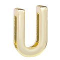 Polished gold 10mm alloy letter U slider bead for DIY bracelet making and jewelry crafts - 10mm Full Drill Letter / Letter U