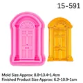 Pink European door frame silicone fondant mold for cake decorating and DIY baking crafts - 15-591 Door Mold / Pink