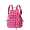 Zaino rosa trapuntato con chiusura a coulisse e morbida texture in nylon per donna - Rosa Rossa
