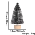 Mini sapin de Noël brosse noir avec socle en bois, modèle décoratif de 10,2 cm de hauteur - 10cm / Noir