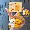 Cute cartoon resin dog and bear couple keychain set with magnetic charm features - Best Friend Dog (Bear & Dog) / SKU Price for One Pair