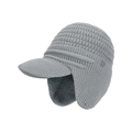 Gorro de punto gris con visera y forro polar cálido para el frío invierno - Gris claro
