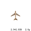Vintage rose gold airplane engine brooch with crystals, size 2.5x2.5cm and 2.0g weight - Rose Gold Rhinestone Airplane