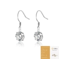 Silver moissanite hoop earrings with round-cut gems and GRA certificate on white background - E13911 Simple Moissanite Hook (with GRA) / 1 Carat * 2