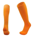 Bright orange long soccer socks with thick towel bottom and ribbed professional texture - Orange