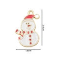 Christmas snowman alloy enamel charm with red hat and gold trim, 2.4cm x 1.6cm size - 2344 Snowman with Red Hat