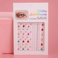 3D acrylic nail art stickers with pink pearls and stars for kids facial makeup - MX-51 Colorful Pearl Star