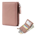 Cartera delgada de cuero malva para mujer con bloqueo RFID y bolsillo para monedas - Rosa (Nuevo)