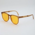 Foldable UV400 sunglasses with amber translucent frames and bright orange lenses - Sunglasses / Tea Frame Yellow Lens