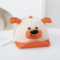 Dettaglio della maglia traspirante e orecchie di cane 3D su cappellino per bambini - 48cm (6-20 Mesi) / Arancione
