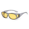 Night vision driving glasses with yellow filter lenses and grey translucent frame - Translucent Grey Frame Ocean Yellow Polarized C15