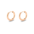 Minimalist round hoop earrings in rose gold finish with polished stainless steel surface - 2.5*10mm / Rose Gold