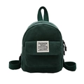 Grüner Cord-Minirucksack für Damen mit minimalistischem Design und Fronttasche - Grün