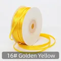 3mm golden yellow double-sided satin ribbon roll for bookmarks and gift tags - One Roll 91 Meters Long / Golden Yellow (16#)