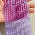 Polished transparent purple round glass beads strings for DIY jewelry making and crafts - Light Purple Glass Beads