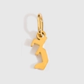Golden alphabet pendant with polished mirror finish and round bail for DIY jewelry - Letter Z / Gold