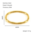Bracciale a sfere in acciaio inossidabile placcato oro 18K con dettagli su dimensioni - Oro