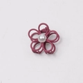 Elegant dark plum flower hair claw with a white pearl center on a white background - Plum Red (Matte Paint)