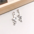 Antik-silberne Musiknoten-Anhänger aus Legierung für DIY-Halsketten und Armbandzubehör - 1 Stück Antiksilber Musiknote 12*31mm - 1,6g