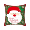 Christmas Santa pillowcase with red and green plaid background and festive quote - TQR31-8/Holly Jolly Santa Face
