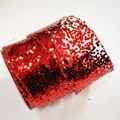 Sparkling red chiffon ribbon with hexagonal sequins for festive Christmas gift wrapping - 6.3CM Red Full Sequins Length 9m