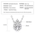 S925 sterling silver water drop pendant necklace featuring 2ct blue moissanite gemstone - Waterdrop White Gold