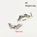 Silver angel wing spacer beads 16x5mm with 1mm hole for DIY jewelry making - Size 6