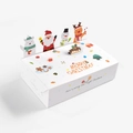 White Christmas gift box with 3D polar bear, Santa and reindeer cardboard characters - 15x9x4cm (10 Pcs/Pack) / White