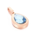 Water drop light blue crystal pendant in rose gold plated stainless steel finish - Rose Gold Light Blue Water Drop (KP100778-K)