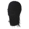 Cagoule noire duveteuse avec texture hirsute en fausse fourrure et design à trou unique - Noir