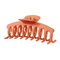 Große orangefarbene Haarspange in matter Optik mit kräftigen Zähnen und Metallfeder - Matter Kiel-Stil (11cm) / Ziegelrot