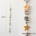 Decorazione da parete con pigne naturali e stella di legno, lunghezza di 100 cm - Stringa di Pigne Stella Color Tronco da 100CM