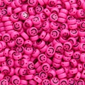 Lebhafte pinke Acrylperlen mit Smiley Gesicht für DIY Schmuck und Armbänder - Ca. 100 Stk/Packung / Rosarot