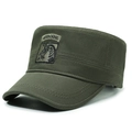 Casquette de style militaire vert armée avec broderie Airborne et badge vintage - Réglable / Vert Militaire