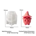 Silicone gnome mold dimensions with detailed measurements for DIY candle and plaster crafts - Gnome