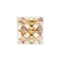 Three-piece champagne gold candy Christmas tree ornaments with sequins in a PVC box - 11CM Candy 3pcs Set / Rose Gold