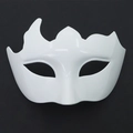 Masque vénitien blanc brillant demi-visage style opéra pour soirées et fêtes - Multi-angle Blanc