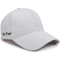 White cotton baseball cap featuring black Grl Pwr side embroidery and curved brim - Adjustable / White