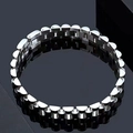 S925 sterling silver presidential link bracelet with minimalist industrial style design - 21cm / Silver