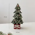 Weihnachtsbaum-Deko aus Harz mit rotem Geschenkbox-Sockel, 27cm hohe Feiertagsdekoration - 27CM Kleiner Weihnachtsbaum