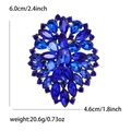 Retro stijl broche met donkerblauwe strass en legering voor damespakken en avondjurken - Blauw
