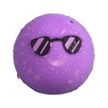 Reusable purple cartoon water balloon with sunglasses design and realistic water droplets - Smiley Face Water Ball-Purple