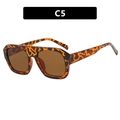 Flat top square oversized sunglasses in tortoiseshell frame with dark brown lenses - Tortoise Frame Tea Lens