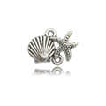 Ciondoli a conchiglia e stella marina in argento per bracciali fai-da-te - Stella marina (13x18mm)